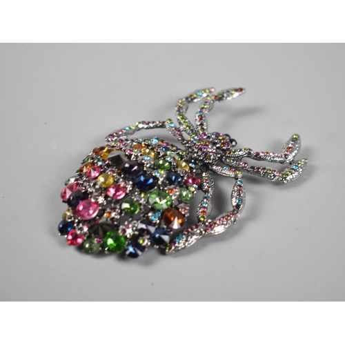 434 - A Modern Large Jewelled Brooch in the Form of a Spider, 10cms Long