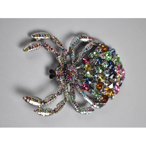 434 - A Modern Large Jewelled Brooch in the Form of a Spider, 10cms Long