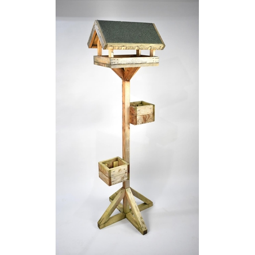 457 - A Hand Made Modern Bird Table with Two Plant Pot Holders