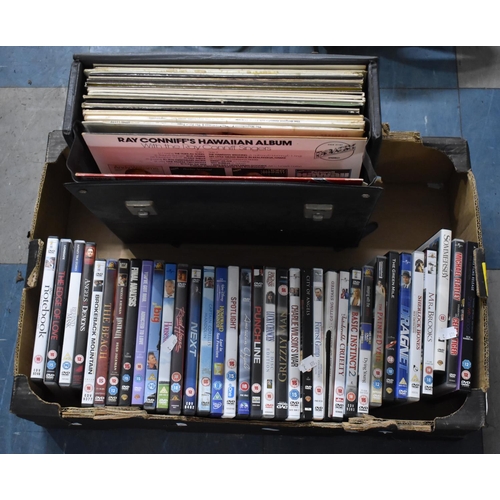 470 - A Collection of Various DVDs, Mainly Mainstream Films together with a Box of LP Records, Easy Listen... 