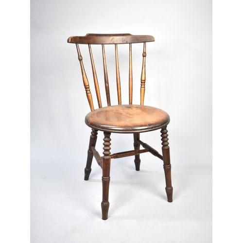 484 - A Circular Seated Spindle Back Vintage Side Chair