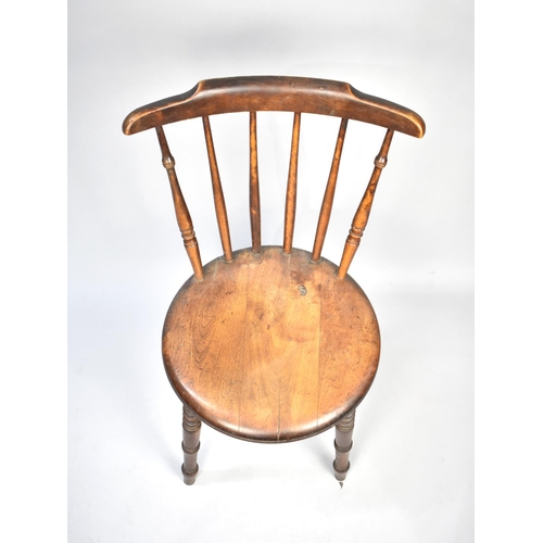 484 - A Circular Seated Spindle Back Vintage Side Chair