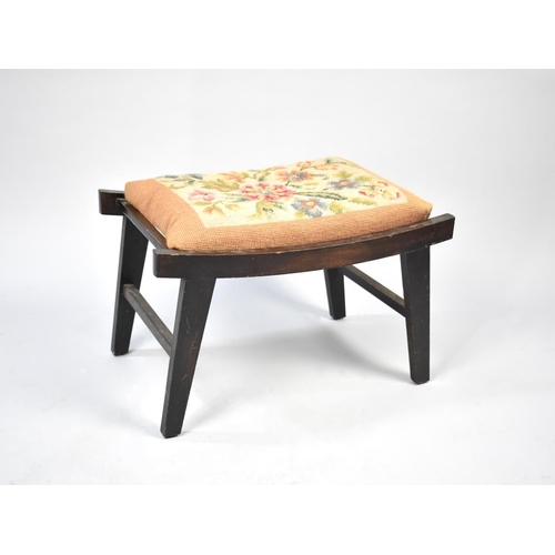 506 - A Mid 20th Century Tapestry Topped Stool, 52cms Long