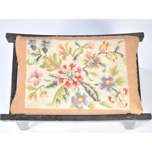 506 - A Mid 20th Century Tapestry Topped Stool, 52cms Long