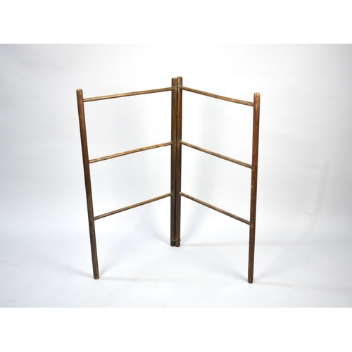 508 - A Two Panel Edwardian Towel Rail with Brass Disc Mounts