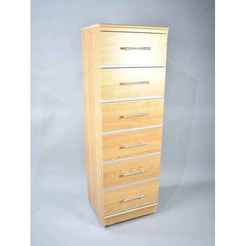 509 - A Modern Six Drawer Unit, 45cms Wide by 41cms Deep and 140cms High