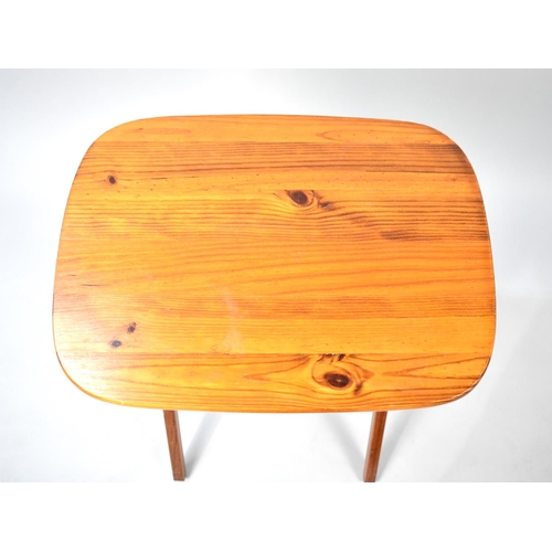 511 - A Modern Stained Pine Folding Table, 54cms Wide