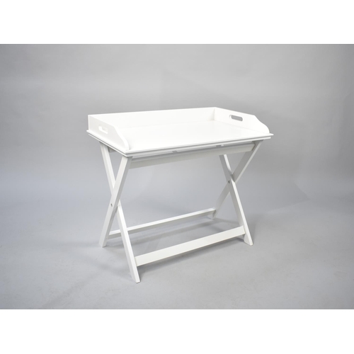 515 - A White Painted Butlers Tray on Stand, 64cms Wide