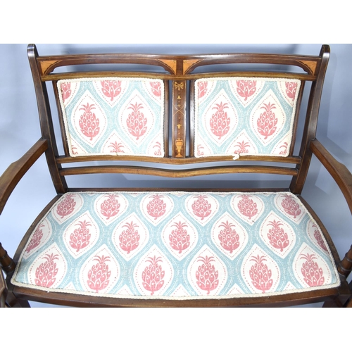 517 - An Edwardian Three Piece Inlaid Salon Suite