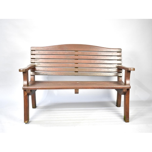 532 - A Modern Wooden Garden Bench, 131cms Wide