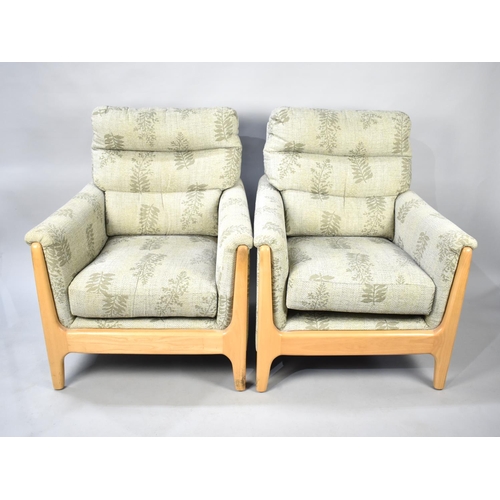 537 - A Pair of Modern Upholstered Armchairs