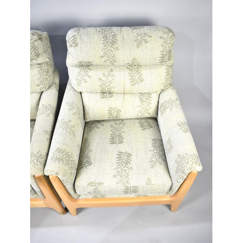 537 - A Pair of Modern Upholstered Armchairs