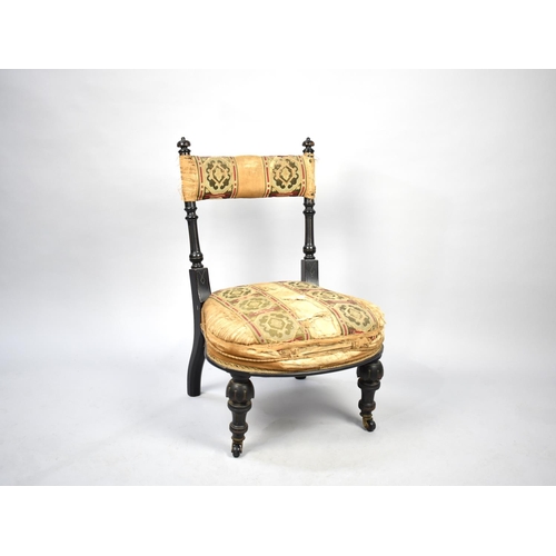 541 - A Late Victorian/Edwardian Aesthetic Period Ladies Nursing Chair for Upholstery