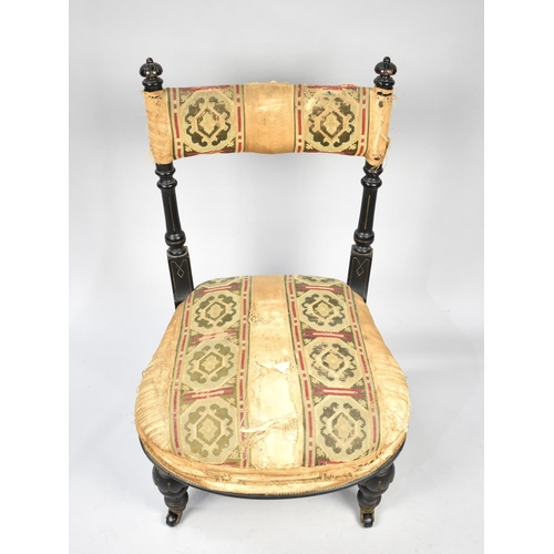 541 - A Late Victorian/Edwardian Aesthetic Period Ladies Nursing Chair for Upholstery