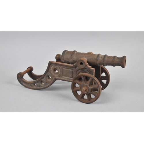 61 - A Cast Metal Model of a Spanish Cannon, 23cms Long