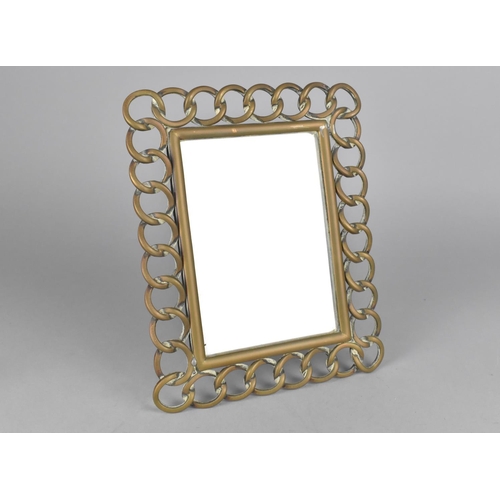 65 - An Early 20th Century Brass Framed Easel Backed Mirror, 20.5x16.5cms