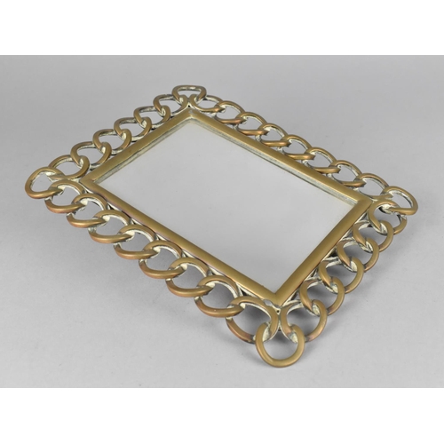 65 - An Early 20th Century Brass Framed Easel Backed Mirror, 20.5x16.5cms