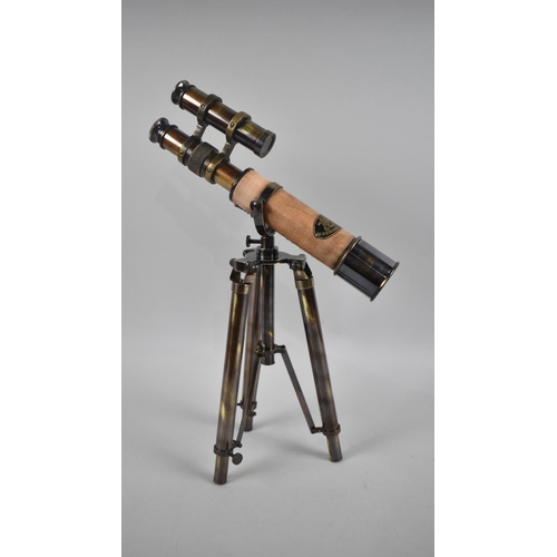 78 - A Reproduction Tabletop Miniature Telescope on Tripod Stand as was Made by Kelvin and Hughes London,... 