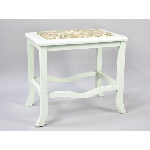 109 - A Painted Rectangular Dressing Table Stool with Inset Pad Seat, 50cms Wide