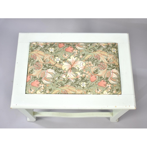 109 - A Painted Rectangular Dressing Table Stool with Inset Pad Seat, 50cms Wide