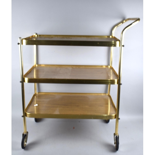 111 - A Late 20th Century Three Tier Tray Top Trolley, 67cms Long