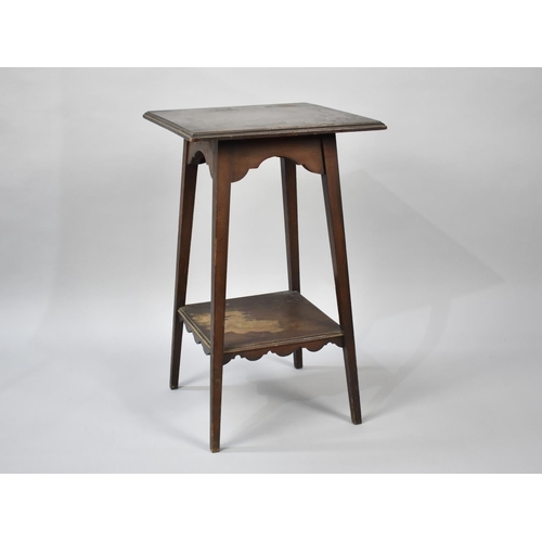 120 - An Edwardian Mahogany Two Tier Square Topped Occasional Table with Tapering Square Splayed Supports,... 