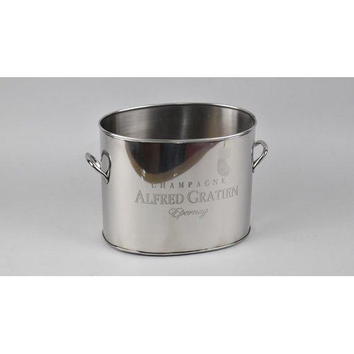 122 - A Modern Oval Two Handled Champagne Cooler for Alfred Gratien, 29cms Wide