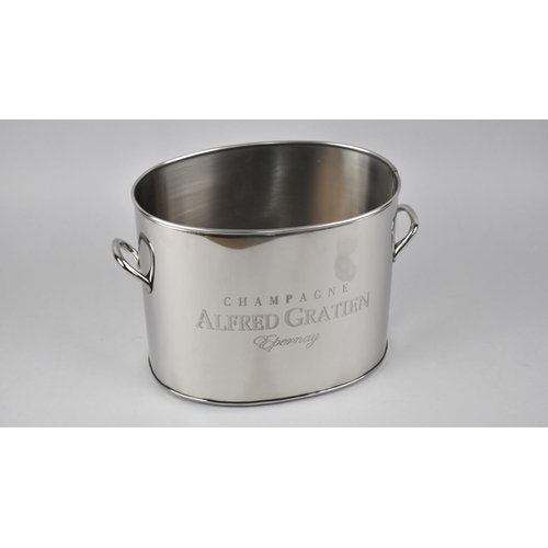 122 - A Modern Oval Two Handled Champagne Cooler for Alfred Gratien, 29cms Wide