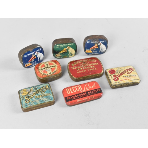 124 - A Collection of Vintage Wind Up Gramophone Needle Tins, Some Containing Needles