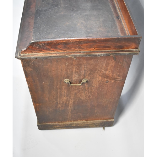 139 - An Early 19th Century Mahogany Campaign Galleried Writing Desk with Inset Leather Panelled Top, Thre... 