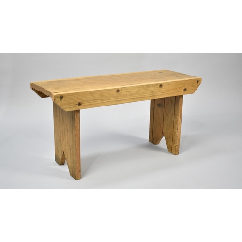 161 - A Modern Wooden Rustic Style Stool, 69cms Wide