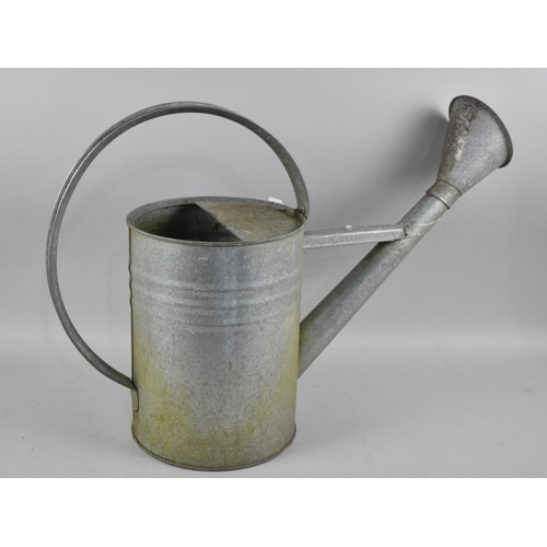 164 - A Vintage Large Galvanised Iron Watering Can with Sprinkler Rose