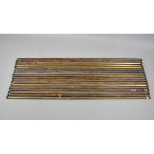 168 - A Collection of Eighteen Vintage Brass Stair Rods, 69cms Long