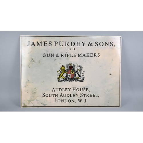 226 - A Reproduction Printed Metal Sign for James Purdey and Sons, 70x50cms