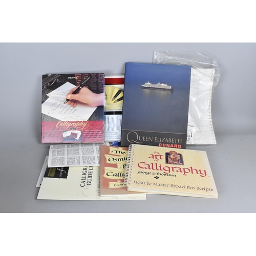 255 - A Collection of Various Calligraphy Items, Labels and Queen Elizabeth Cunard Book