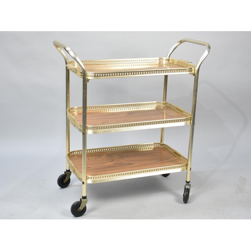 265 - A Late 20th Century Three Tier Tray top Trolley, Casters Present but Requires Attention