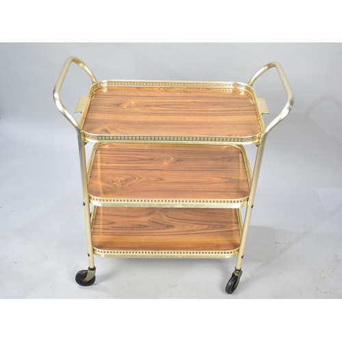 265 - A Late 20th Century Three Tier Tray top Trolley, Casters Present but Requires Attention