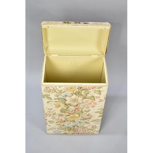 266 - A Mid 20th Century Fabric Covered Metal Linen Box, 36cms Wide