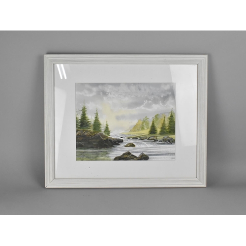 295 - A Framed Watercolour, Woodland Stream Landscape, Signed and Dated, Subject 34x27cm and Frame, 56x46c... 