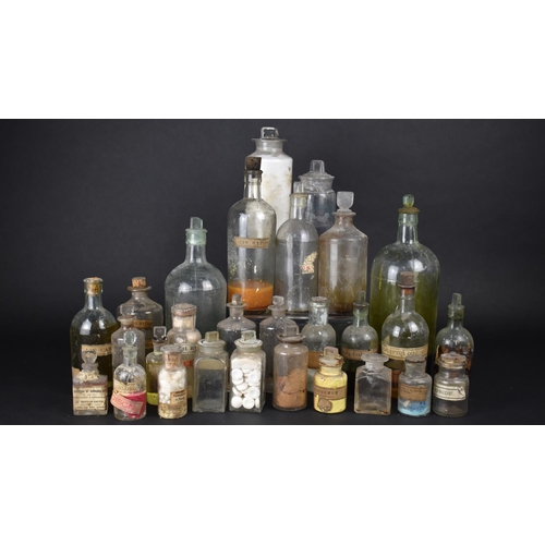 303 - A Collection of Twenty-eight Various 19th and 20th Century Chemist's or Apothecary Bottles, Tallest ... 