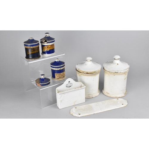 312 - A Collection of Various 19th Century Apothecary or Chemist Ceramic Items to Comprise Two Large White... 