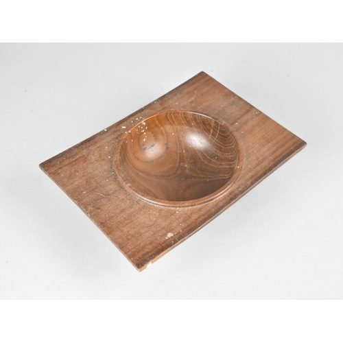 317 - A Doctor's or Chemist's Treen Mixing Bowl with Rectangular Shouldered Top, 14x18.5x5cm high