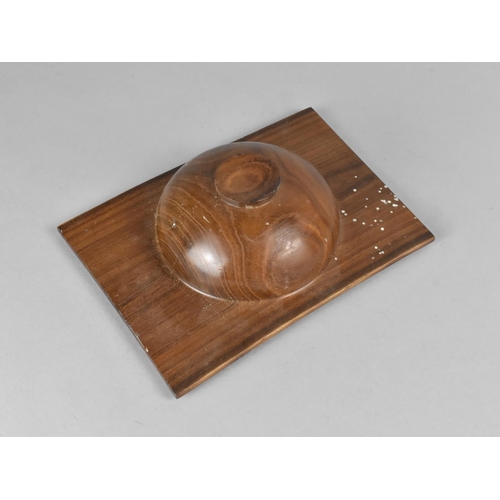 317 - A Doctor's or Chemist's Treen Mixing Bowl with Rectangular Shouldered Top, 14x18.5x5cm high