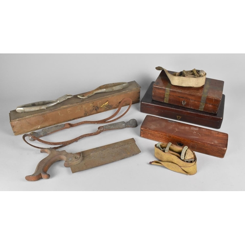 318 - A Collection of Various 19th and 20th Century Surgeon's Field Items to Comprise Amputation Saw with ... 