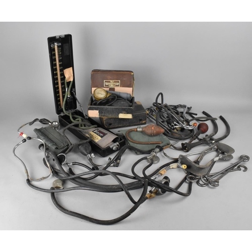 329 - A Collection of Vintage Doctor's Items to Comprise Blood Pressure Machines, 