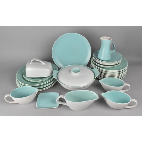 345 - A Collection of Poole Pale Blue Twin-tone Dinner Wares to Comprise Plates, Lidded Tureen, Sauce Boat... 