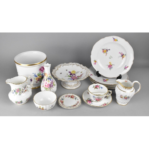 355 - A Collection of Floral Decorated Ceramics to Comprise Set of Four Hand Painted Floral Burst Decorate... 