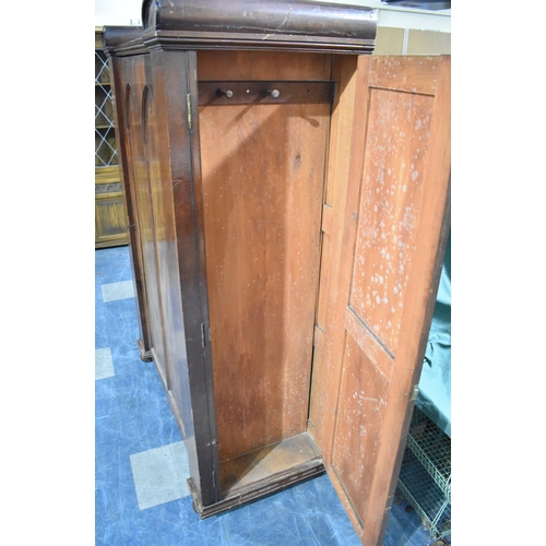 531 - A Mid 19th Century Mahogany Linen Press with Arched Panel Door and Five Slides, 126cm wide, Two Side... 