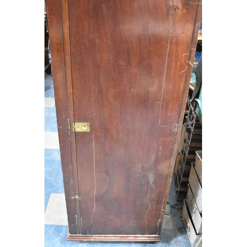 531 - A Mid 19th Century Mahogany Linen Press with Arched Panel Door and Five Slides, 126cm wide, Two Side... 