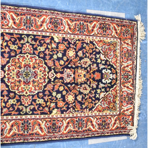 546 - A Patterned Rug on Blue Ground, 159x84cm